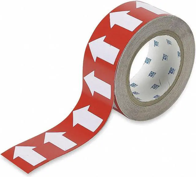 Alt view image 2 of 3 - BRADY 91426 Arrow Tape,White/Red,1 In. W,90 ft. L