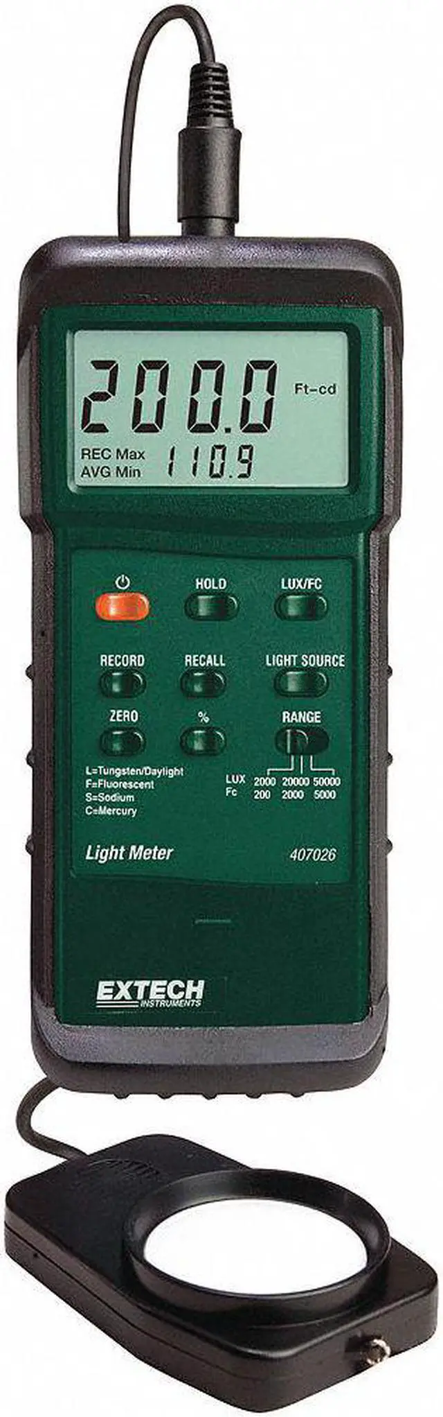 Alt view image 2 of 6 - EXTECH 407026 Heavy Duty Light Meter