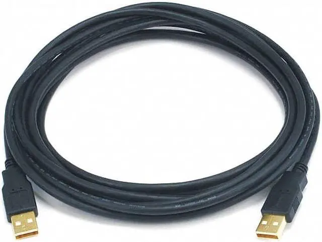 Alt view image 3 of 8 - Monoprice USB 2.0 Cable - 15 Feet - Black | USB Type-A Male to USB Type-A Male, 28/24AWG, Gold Plated for Data Transfer Hard Drive Enclosures, Printers, Modems, Cameras and More!