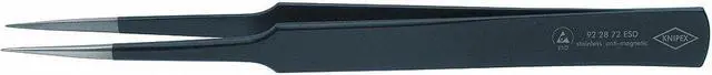Main image of Tweezers,ESD,Straight,5-1/4 In,SS,Black KNIPEX 92 28 72 ESD