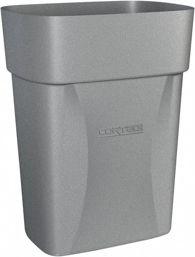 Main image of Cortech 3-1/2 gal. Rectangular Open Top Utility Trash Can, 15"H, Gray Satin 714G
