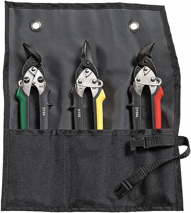 Alt view image 3 of 4 - BESSEY D15-SET Aviation Snip Set, Left/Right/Straight, 7 1/4 in, Steel