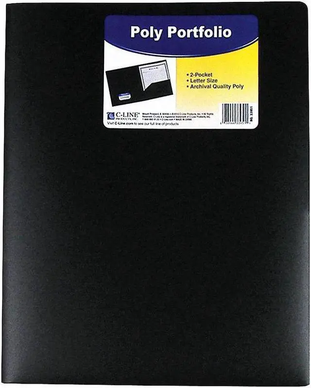 Alt view image 2 of 4 - C-LINE PRODUCTS 33951 Portfolio 8-1/2 x 11", 2 Pocket, Black, Pk25