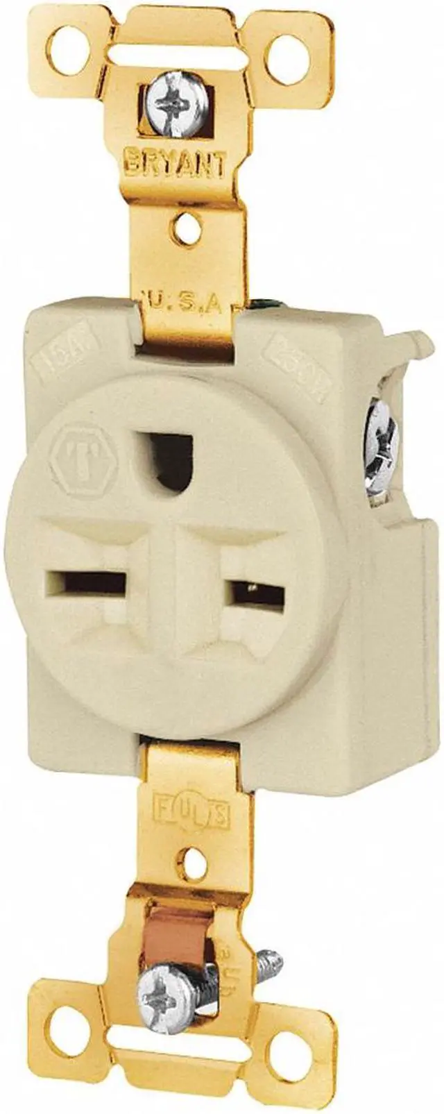 Main image of BRYANT 5661I Straight Blade Receptacle, 6-15R, 15 A, 250V AC, 2 Pole, 3 Wire,