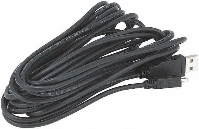 Alt view image 6 of 8 - Monoprice USB/Lightning Cable - 15 Feet - Black | USB-A to Mini-B, 5-Pin, 28AWG conductors