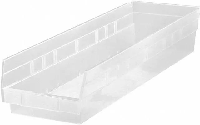 Alt view image 2 of 3 - QUANTUM STORAGE SYSTEMS QSB106CL Clear Shelf Bin, 23-5/8"L x 6-5/8"W x 4"H