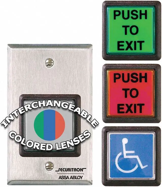 Alt view image 4 of 6 - SECURITRON PB2 Push to Exit Button, Wall Mounted