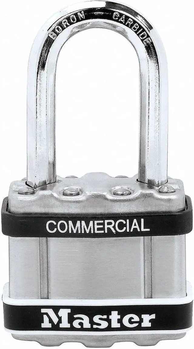 Main image of Alike-Keyed Padlock, Extended Shackle Type, 1-1/2" Shackle Height, Silver
