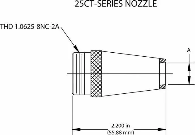Alt view image 2 of 3 - Nozzle, Bore 3/4 In, Series 25, PK2