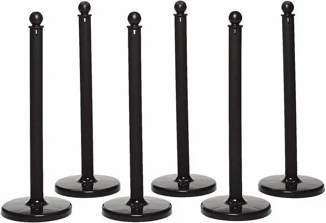 Alt view image 2 of 6 - MR. CHAIN 96403-6 2.5" Diameter Plastic Stanchion - Black, 40" Height, 6 pk