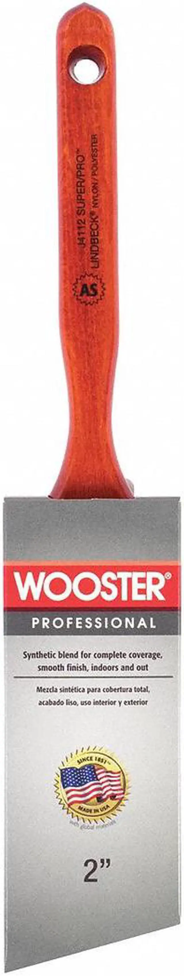 Main image of WOOSTER J4112-2 2" Angle Sash Firm, Nylon/Polyester Bristle, Paint Brush, Wood