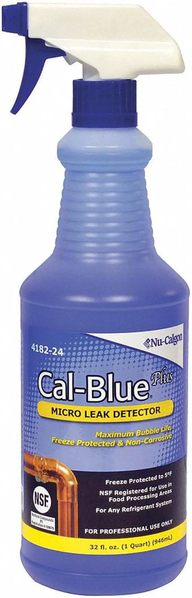 Alt view image 3 of 6 - NU-CALGON 4182-24 Cal-Blue Micro Leak Detector, Liquid, 1 qt Spray Bottle,