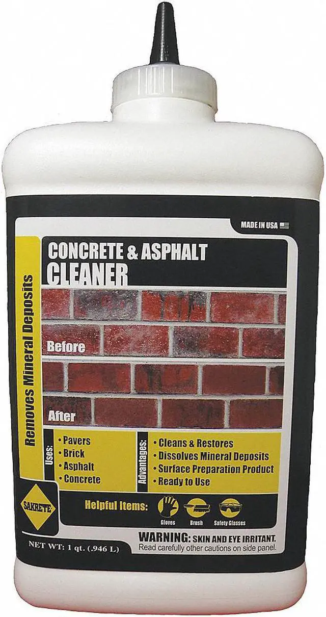 Main image of SAKRETE 120042 Concrete Cleaner, Bottle, Pale Yellow, 63 sq ft Coverage