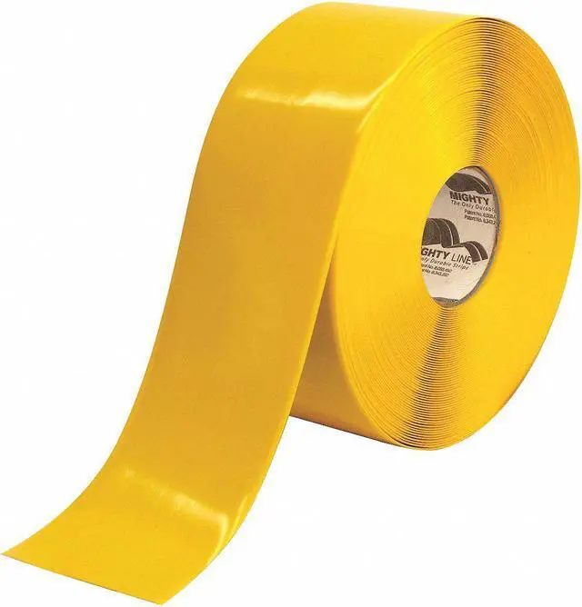 Main image of MIGHTY LINE 4RY Floor Marking Tape, vinyl, No Legend, Yellow, 4 in W., 55 mil