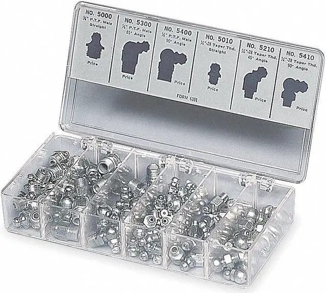Main image of LINCOLN INDUSTRIAL 5469 Grease Fitting Kit,Fractional Assortment