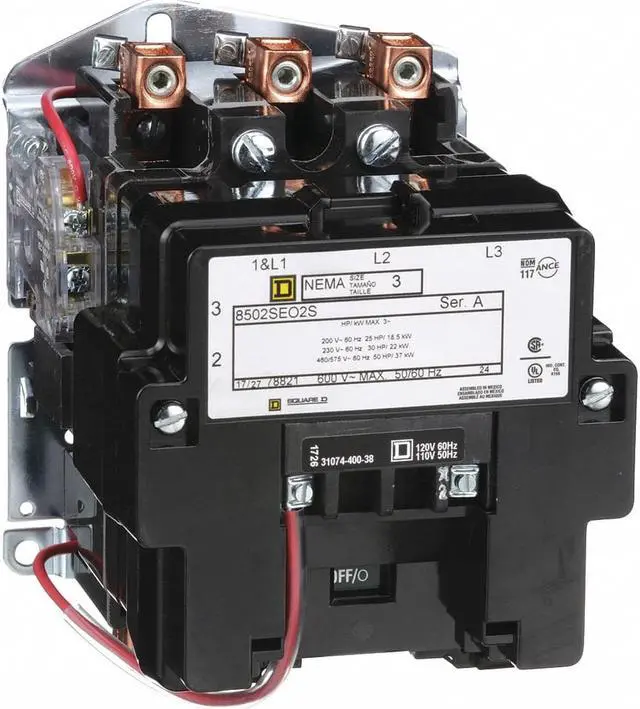 Alt view image 2 of 3 - SQUARE D 8502SEO2V02S 120VAC Non-Reversing Magnetic Contactor 3P 90A NEMA 3,
