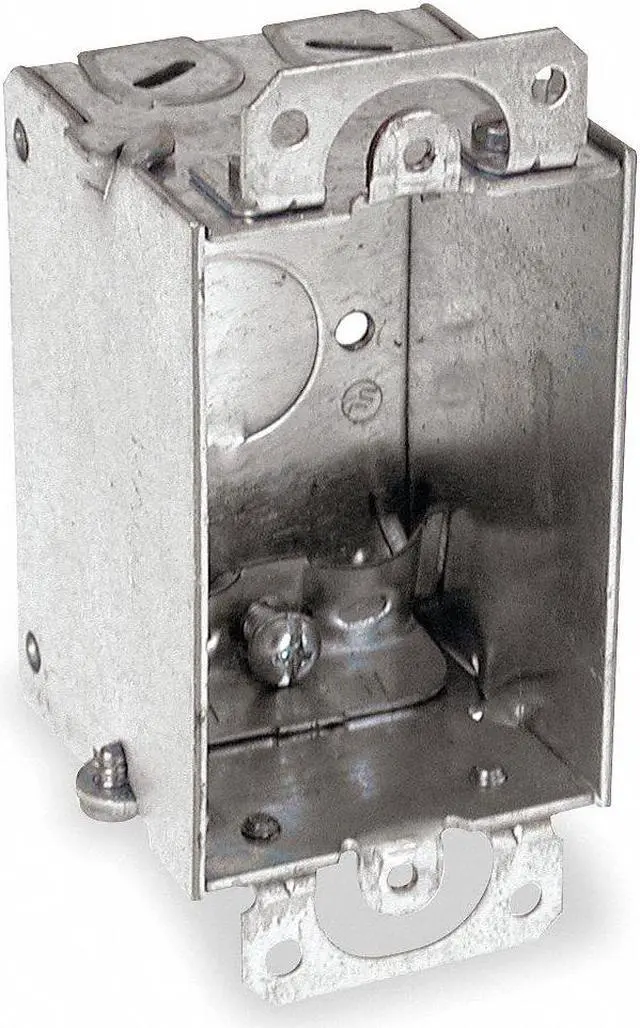 Main image of RACO 445 Electrical Box, 10.3 cu in, Switch Box Type, 1 Gang, Galvanized Zinc,