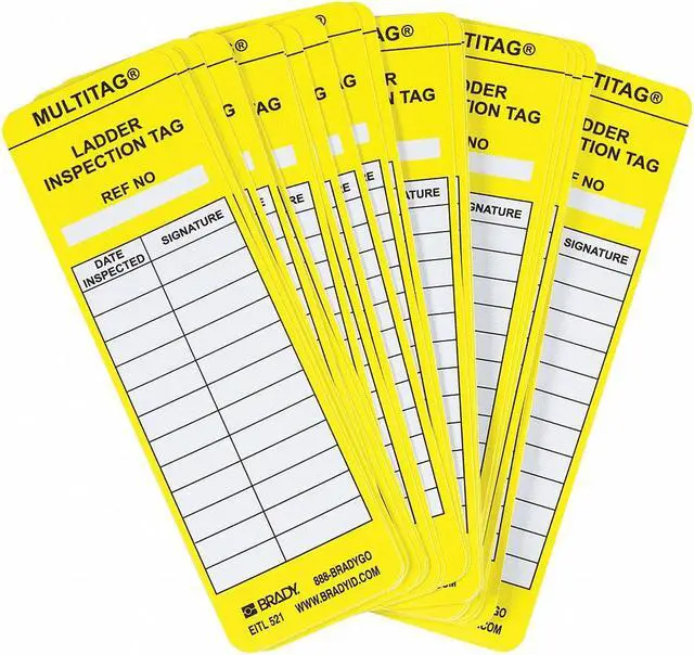 Alt view image 2 of 6 - BRADY LAD-EITL521 Laddertag(tm) Insr,6-1/2 x 2 In,PK100