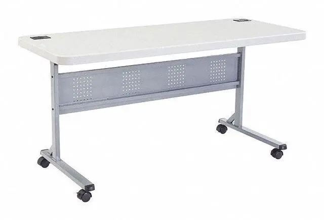 Alt view image 3 of 4 - NPS BPFT2460 Flip-N-Store Training Table - Rectangular - 24 x 60 x 29.5, Speckled Gray