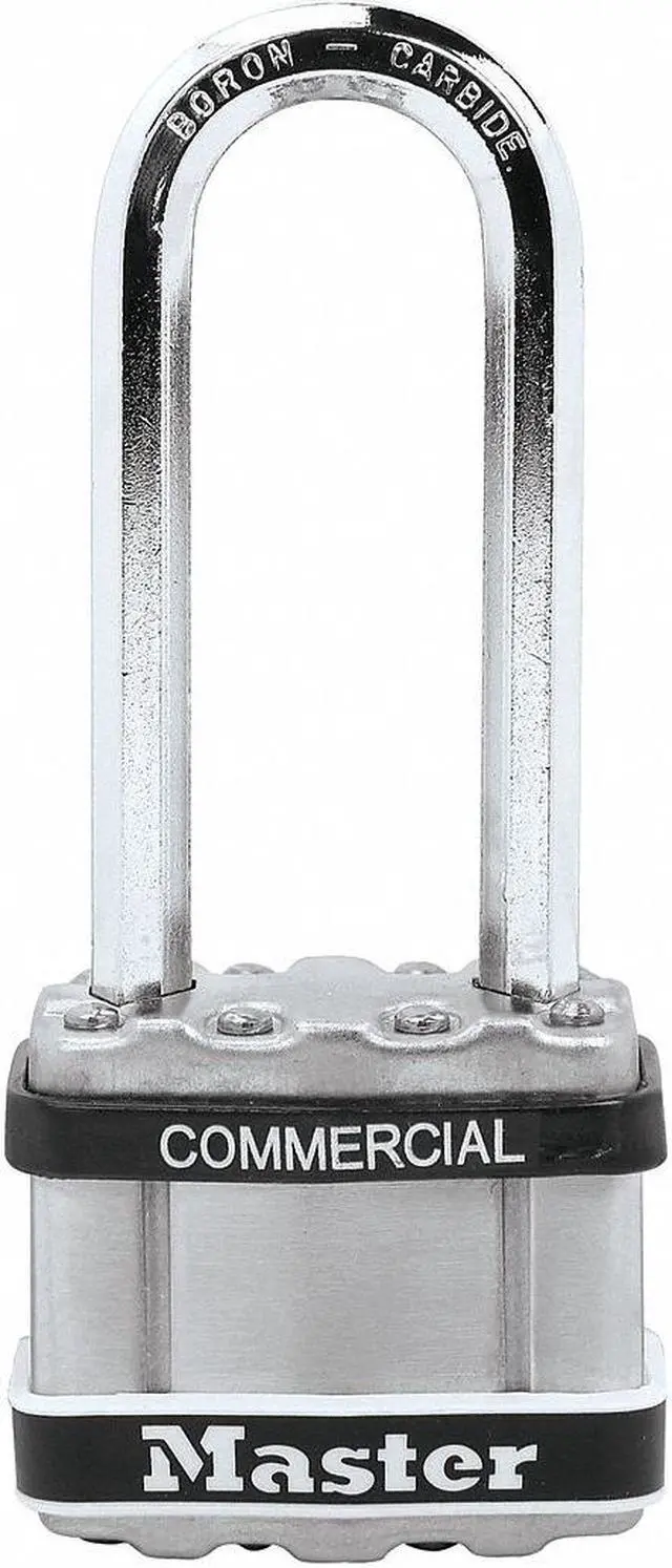 Alt view image 2 of 3 - Alike-Keyed Padlock, Extended Shackle Type, 2-1/2" Shackle Height, Silver