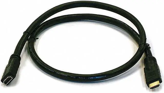 Alt view image 3 of 13 - Monoprice Commercial Series High Speed HDMI Extension Cable, 4K @ 24Hz, 10.2Gbps, 24AWG, CL2, 3ft, Black