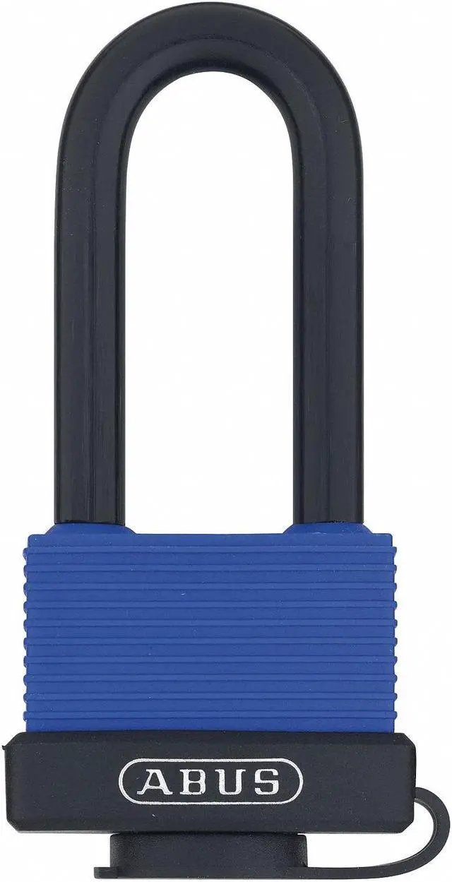 Main image of Abus Different-Keyed Padlock, Open Shackle Type, 2-1/2" Shackle Height, Blue
