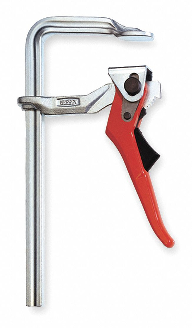 Bessey GS25K 10-Inch Bar Clamp – 4-3/4" Throat Depth, Standard Pad, Silver