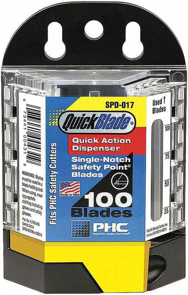Main image of PACIFIC HANDY CUTTER, INC SPD-017 Safety Blades w/Dispenser,PK100