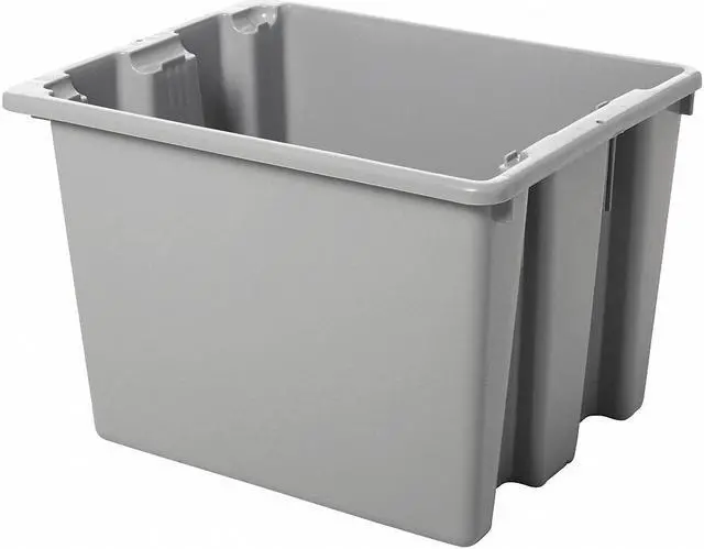 Main image of RUBBERMAID COMMERCIAL FG172200GRAY Hang & Stack Storage Bin, Plastic, Gray, 13