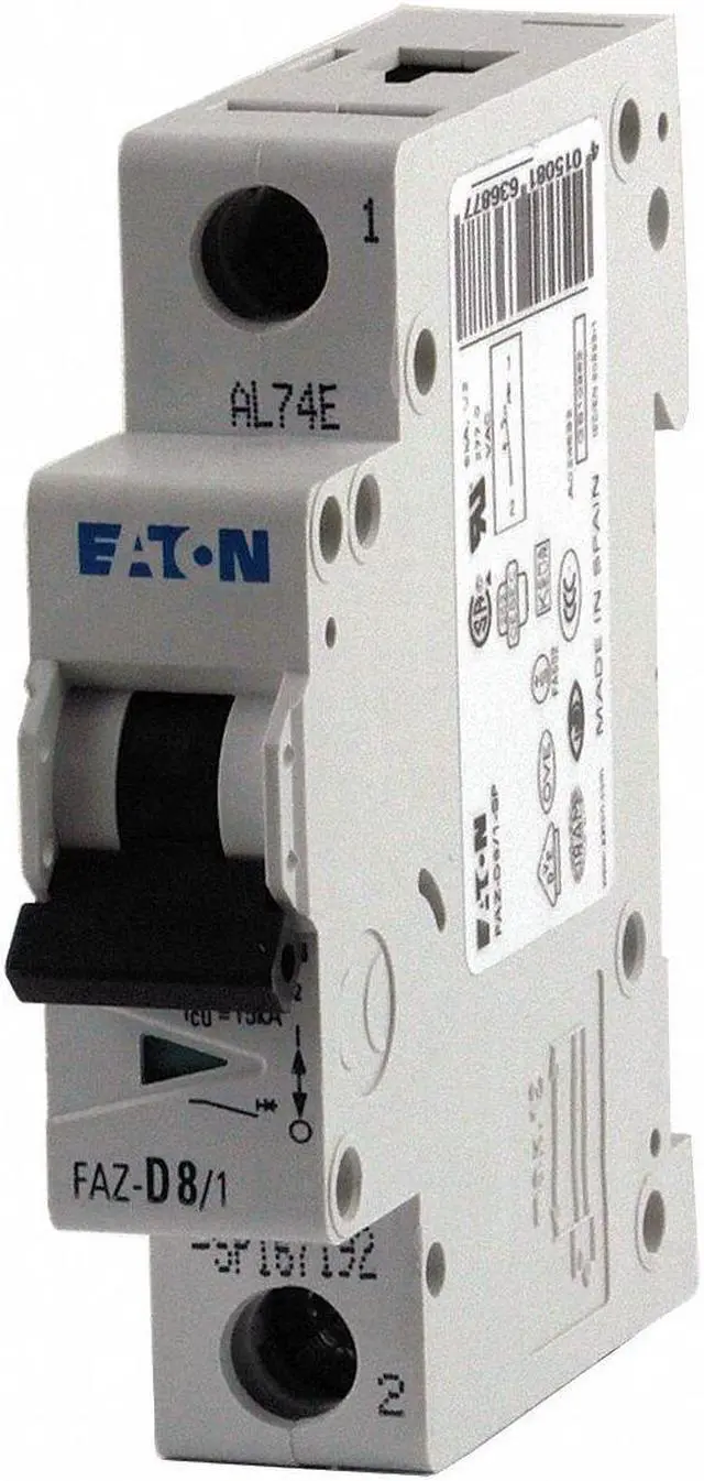 Main image of EATON FAZ-C2/1-SP Circuit Breaker, FAZ Series, 2A, 1 Pole, 277/480V AC, 15kA at