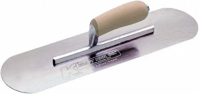 Main image of KRAFT TOOL CF325 Pool Trowel,Round,3 x 10 in,Swedish SS
