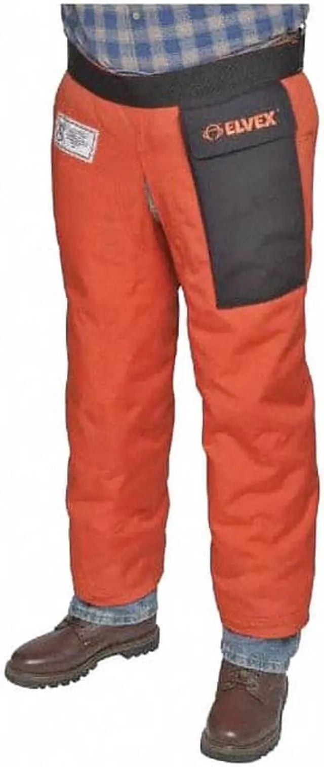 Alt view image 3 of 6 - Chain Saw Chaps,Orange,39 In. L ELVEX JE-9139