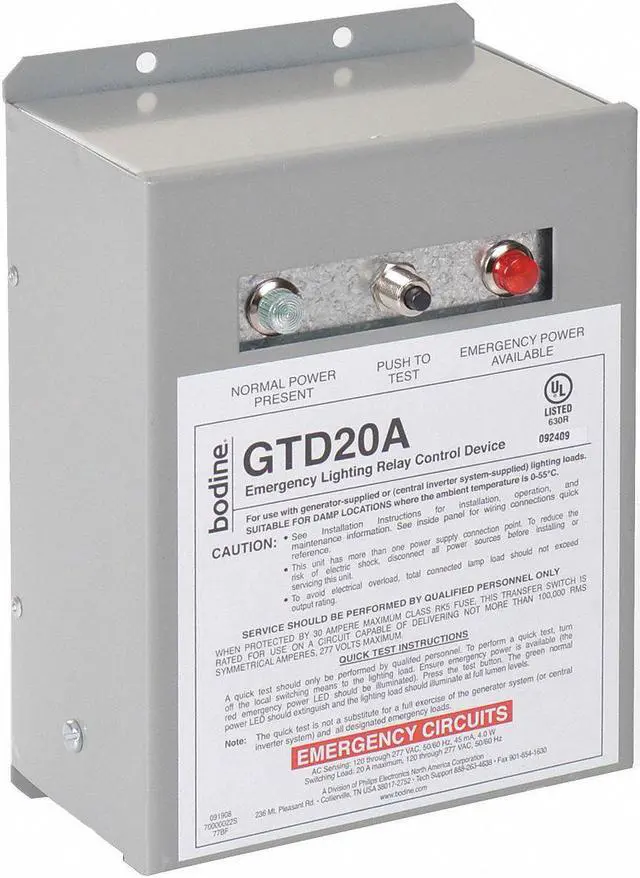 Main image of BODINE GTD20A Emergency Lighting Relay Control