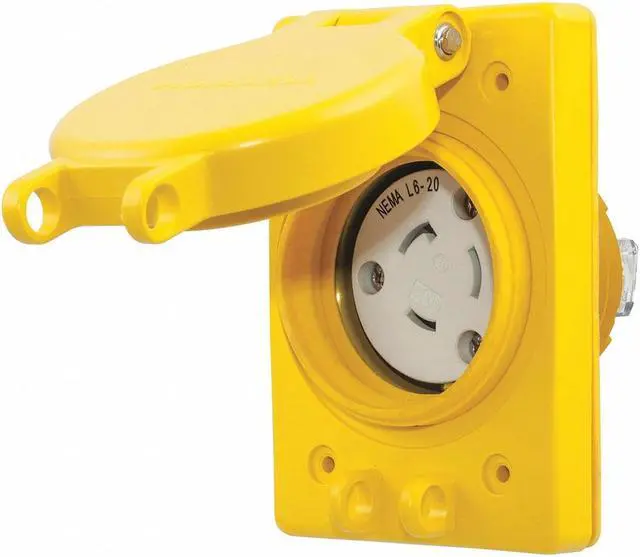 Alt view image 2 of 2 - HUBBELL WIRING DEVICE-KELLEMS HBL67W48 Watertight Flanged Locking Receptacle,