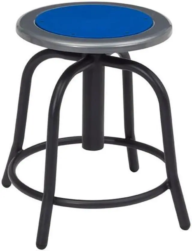 Main image of National Public Seating 6825-10 18-24 in. Height Adjustable Swivel Stool - Persian Blue Seat & Black Frame
