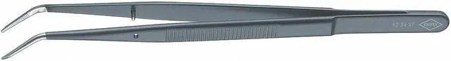 Alt view image 3 of 3 - KNIPEX 92 34 37 Tweezers,DowelPin,Bent,Serrated,6 In,Blk