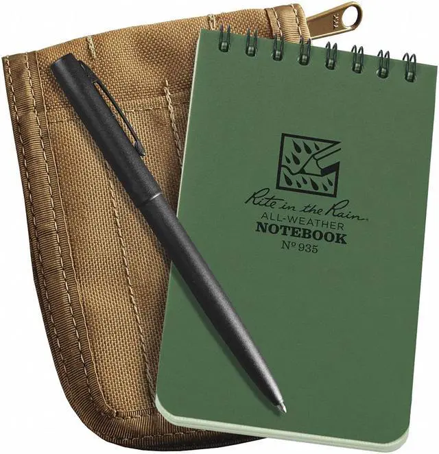 Alt view image 2 of 5 - Rite in the Rain 935KIT 3x5 Kit Green Book with Tan Cover