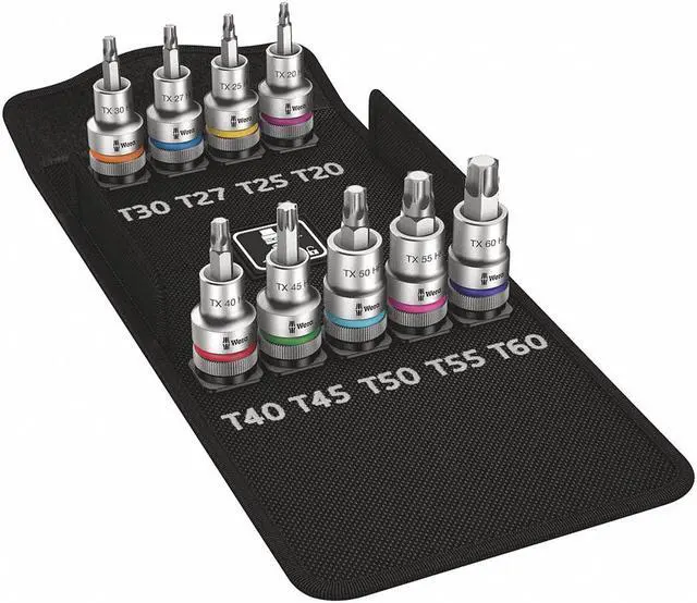 Main image of Wera Socket Bit, Torx(R), 1/2" Drive Size Chrome  Steel  05004202001