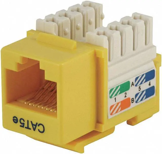Alt view image 5 of 7 - Monoprice Cat5e Punch Down Keystone Jack for 22-24AWG Solid Wire, Yellow