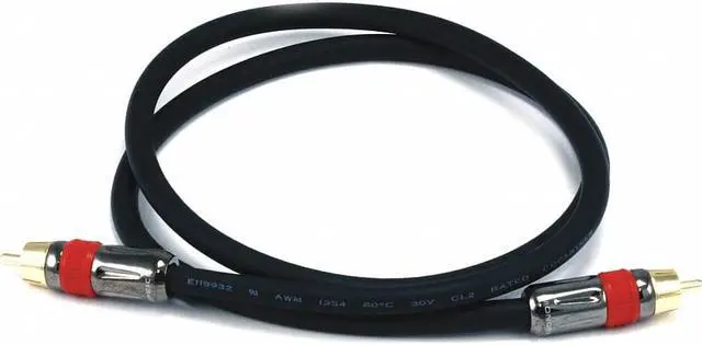 Alt view image 6 of 12 - Monoprice 3ft High-quality Coaxial Audio/Video RCA CL2 Rated Cable M/M RG6U 75ohm Gold connector (for S/PDIF, Digital Co