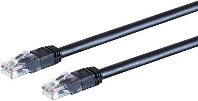 Main image of Monoprice Cat6 Ethernet Patch Cable - 7 Feet - Black | Snagless RJ45, Stranded, 550MHz, UTP, Pure Bare Copper Wire, 24AWG, Outdoor Rated