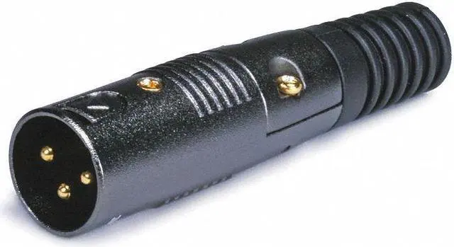 Alt view image 3 of 9 - Monoprice 3 Pin XLR Male Mic Connector Gold Plated Pins - Black With Strain Relief Boot For Smooth, Corrosion Free Connections.
