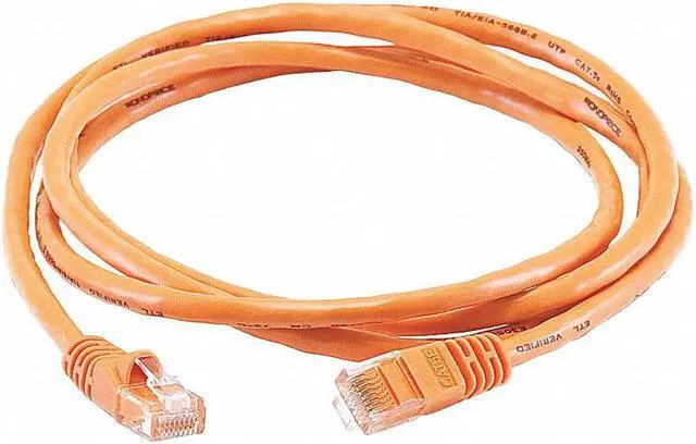 Main image of Monoprice Cat5e Ethernet Patch Cable - 5 Feet - Orange | Network Internet Cord - RJ45, Stranded, 350Mhz, UTP, Pure Bare Copper Wire, 24AWG