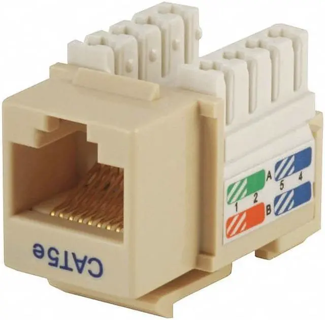 Alt view image 5 of 7 - Monoprice Cat5e Punch Down Keystone Jack for 22-24AWG Solid Wire, Beige