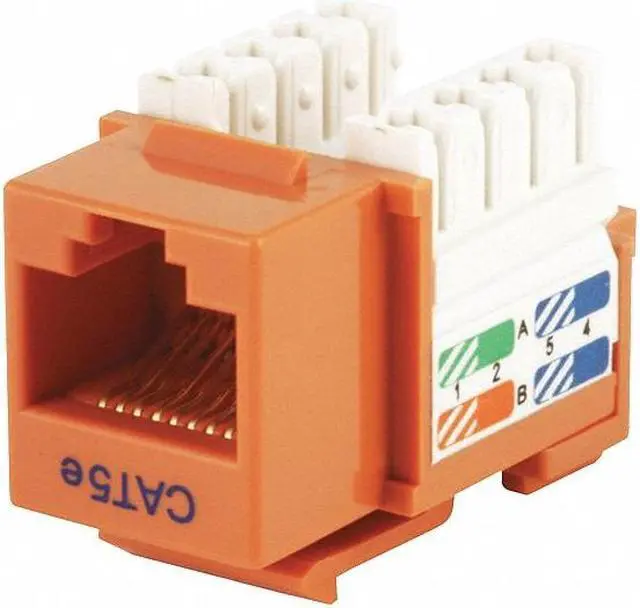 Alt view image 3 of 11 - Monoprice Cat5e Punch Down Keystone Jack for 22-24AWG Solid Wire, Orange