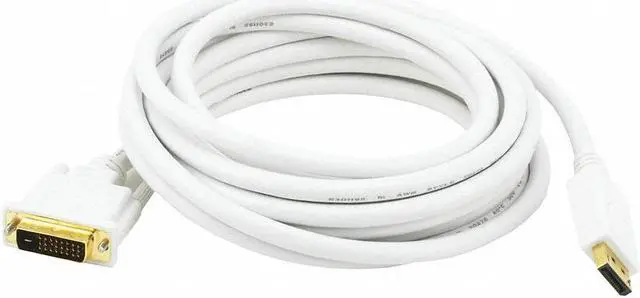 Alt view image 4 of 15 - Monoprice DisplayPort to DVI Cable - 15 Feet - White | 28AWG, Pure Copper Cores