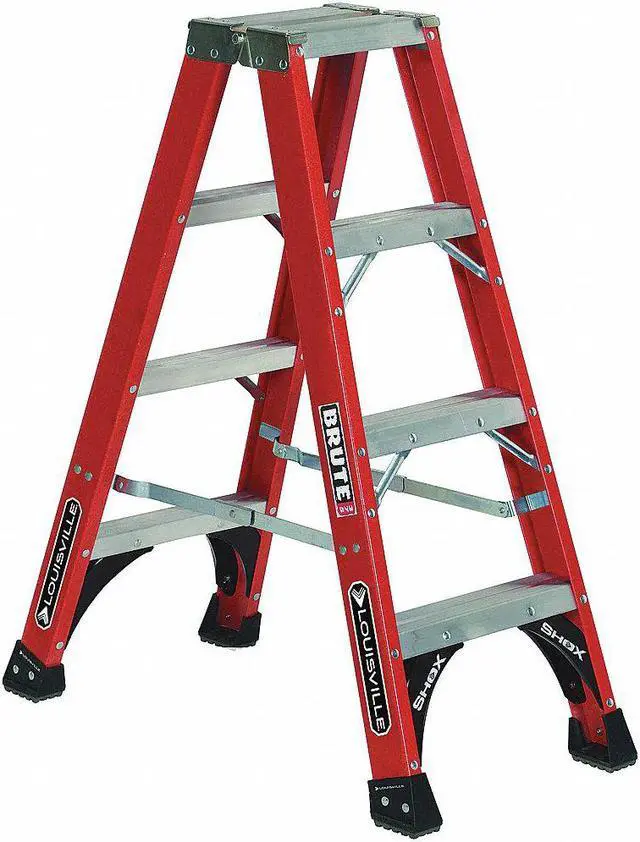 Alt view image 2 of 9 - LOUISVILLE FM1404HD 4 ft Fiberglass Twin Stepladder, 375 lbs. Capacity