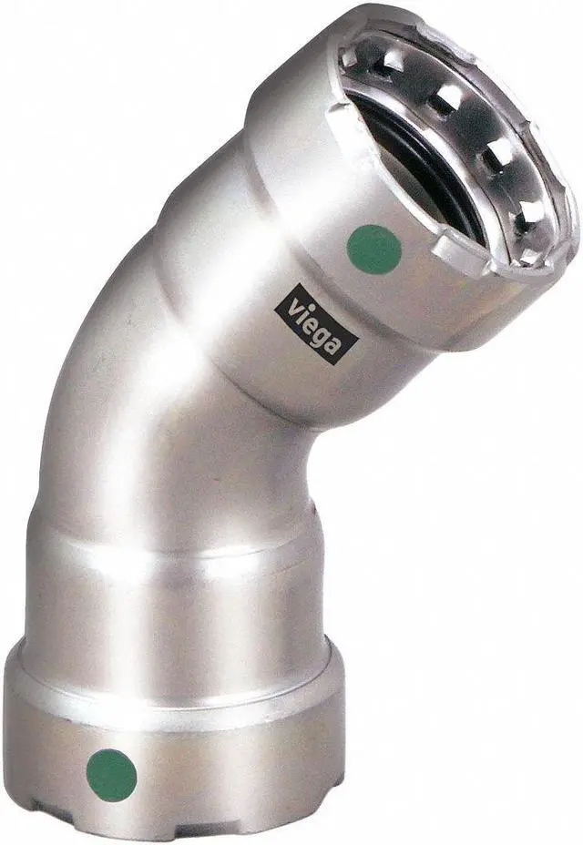Main image of Viega Megapress Stainless 316 45 Degree Elbow, 3/4" x 3/4" Tube Size   90060