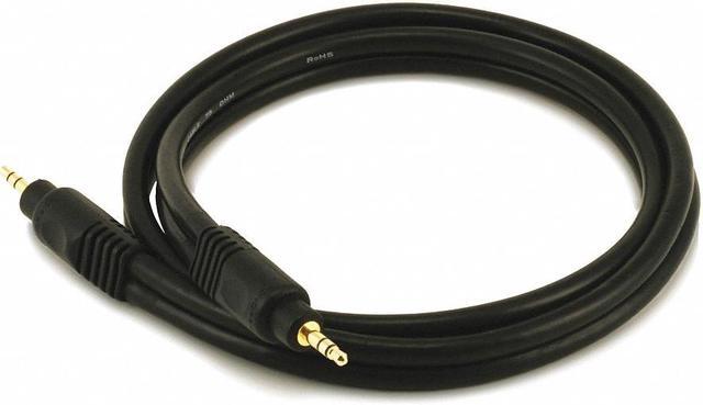 Alt view image 2 of 6 - A/V Cable, 3.5mm M/M cable, Black,3ft MONOPRICE 5576