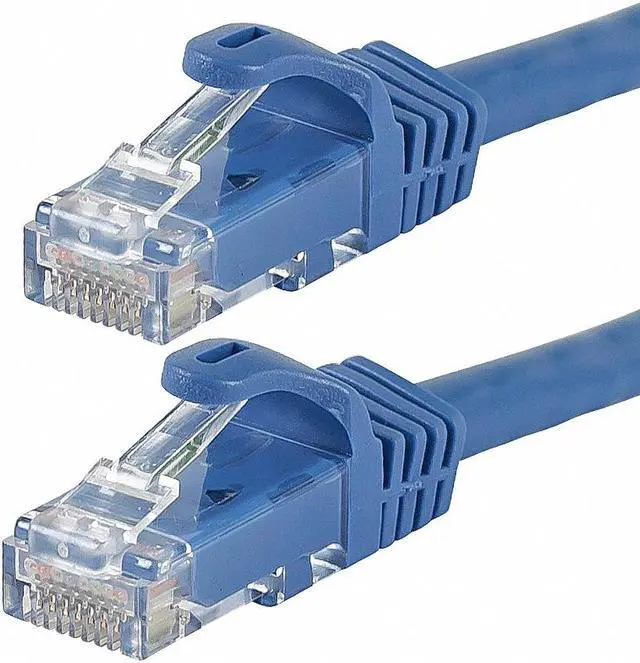 Alt view image 4 of 13 - Monoprice Cat6 Ethernet Patch Cable - 10 Feet - Blue | Network Internet Cord - RJ45, Stranded, 550Mhz, UTP, Pure Bare Copper Wire, 24AWG - Flexboot Series